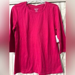 CHRISTOPHER & BANKS Cranberry Color Knit Top SZ M NWT